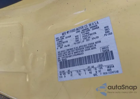 2001 Ford Ranger Edge z USA, uszkodzony, nr VIN 1FTYR10E11PA98653